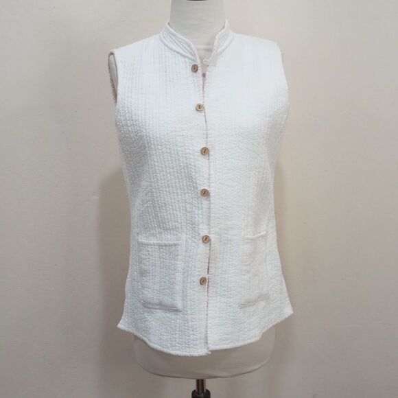 Vintage Handmade Quilted Cotton Reversible Vest - L - Picture 9 of 11